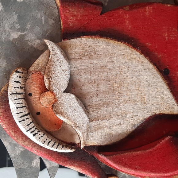 Winter Santa Cardinal Holiday Tree Christmas Wood Decoration Mantle Shelf Sitter - Picture 4 of 7